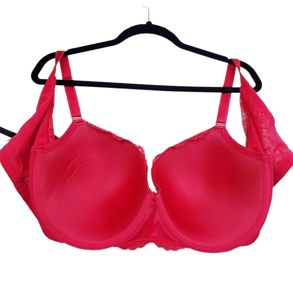 Torrid Pink 360 Back Smoothing Floral Lace T-Shirt Push-Up Bra Size 40DDD - Picture 4 of 5